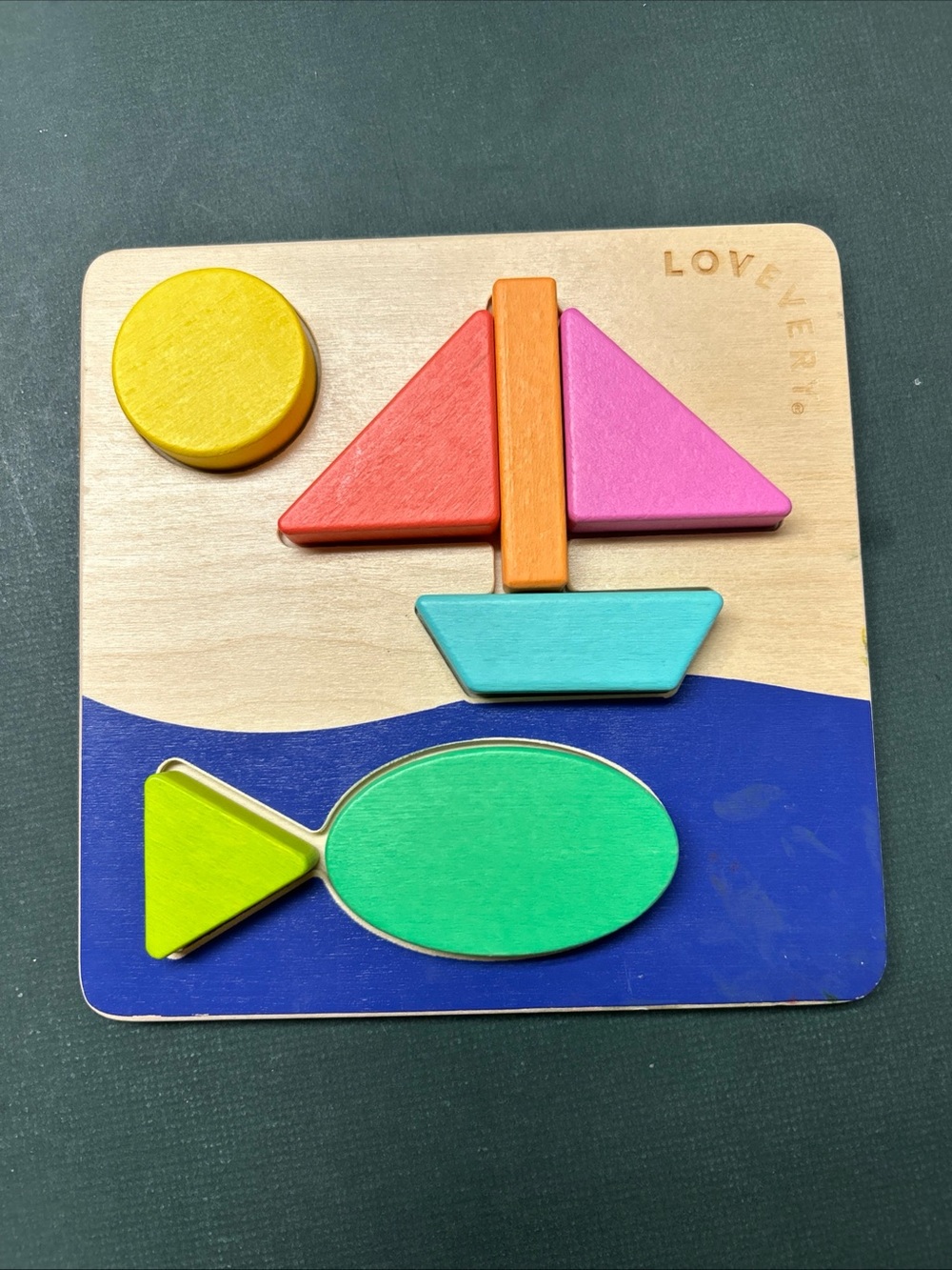 Lovevery Sunny Day Puzzle Double Sided Color Shape Helper Kit Toddler 25-27 mos